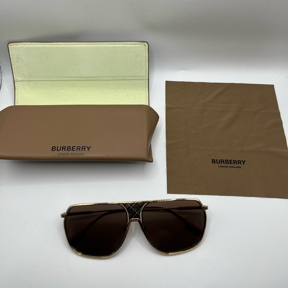 Burberry Gold and Brown Men's Sunglasses